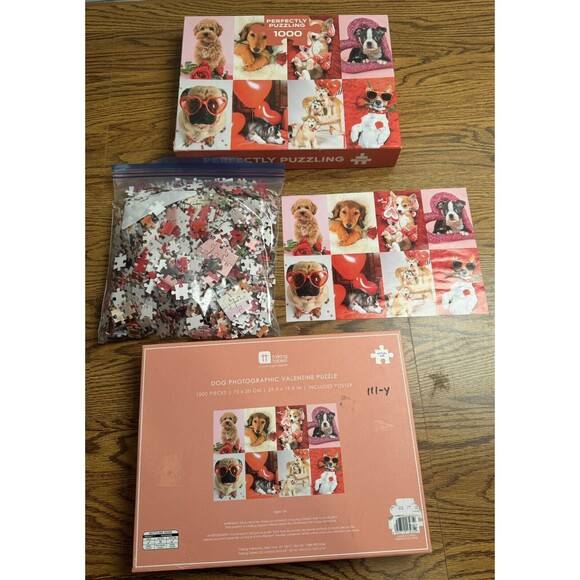 "Perfectly Puzzling" 1000 pc Puzzle Dog Photographic Valentine Includes Poster - Picture 3 of 7